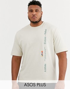 Свободная футболка с фотопринтом ASOS WHITE Plus