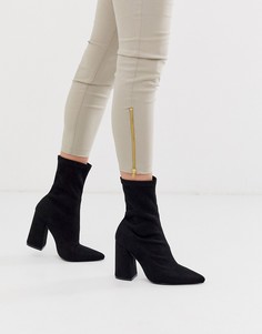 Черные ботильоны на блочном каблуке Truffle Collection