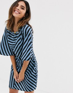 Платье в полоску с пышными рукавами AX Paris