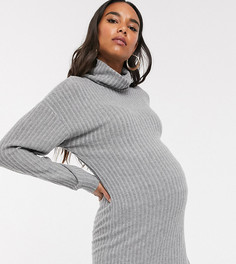 Серая туника с высоким воротником New Look Maternity