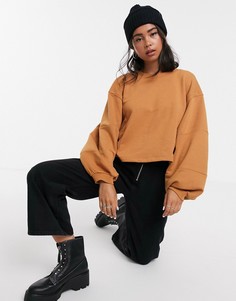 Коричневый oversize-свитшот Noisy May