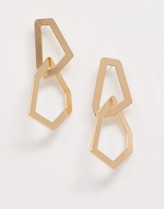 Золотистые серьги с абстрактным дизайном Nylon