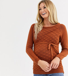 Коричневый фактурный джемпер Mamalicious Mama.Licious