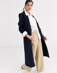 Длинное однобортное пальто Selected