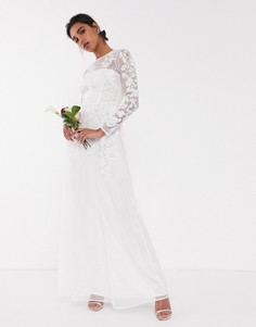 Свадебное сетчатое платье с цветочной вышивкой ASOS EDITION