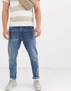 Синие узкие джинсы Bershka