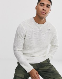 Белый джемпер с узором "косичка" Another Influence