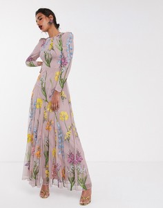 Платье макси с цветочной вышивкой ASOS EDITION
