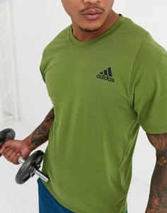Футболка оливкового цвета adidas performance
