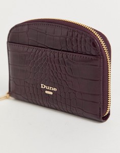 Кошелек ягодного цвета на молнии с эффектом крокодиловой кожи Dune