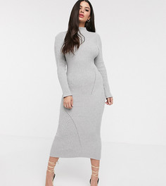 Трикотажное платье макси в рубчик ASOS DESIGN Petite