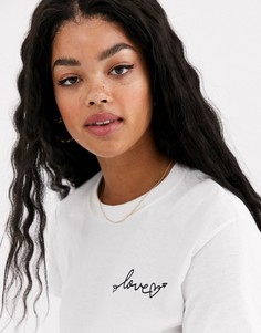 Белая футболка с неоновой надписью Miss Selfridge