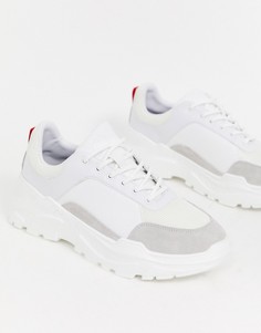 Белые кроссовки на массивной подошве Criminal Damage