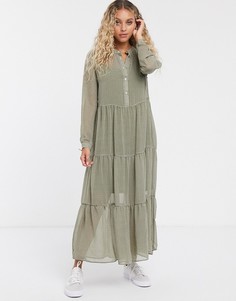 Свободное платье макси в клетку Only