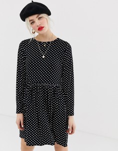 Свободное платье в горошек New Look