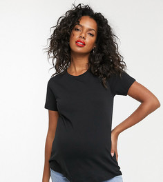 Черная футболка из органического хлопка с круглым вырезом ASOS DESIGN Maternity
