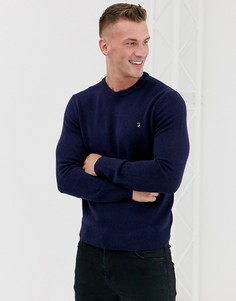 Темно-синий шерстяной джемпер с круглым вырезом Farah - Rosecroft