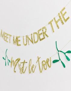 Новогодняя гирлянда "meet me under the mistletoe" Ginger Ray