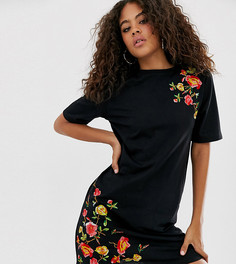 Платье-футболка мини с вышивкой ASOS DESIGN Tall