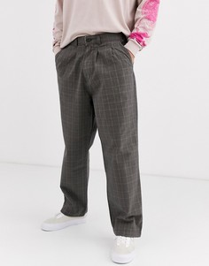 Темно-коричневые брюки в клетку Dickies