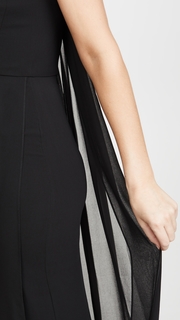 HALSTON Strapless Draped Back Georgette Gown