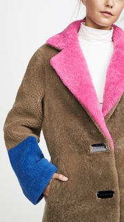 Saks Potts Shearling Coat with Buckle Closures