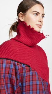 Unravel Project Hybrid Sweater Zip Plaid Dress