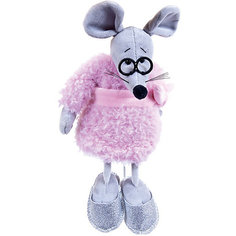 Мягкая игрушка Abtoys Мышка в розовом пальто 16 см