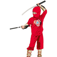 Карнавальный костюм Карнавалофф "Ниндзя красный с мечом"