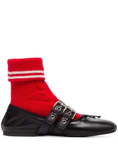 Miu Miu buckled sock ballerina flats