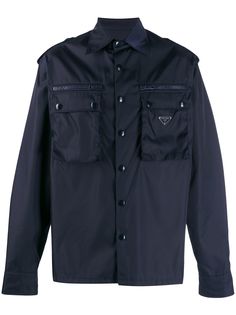 Prada куртка-рубашка с накладными карманами