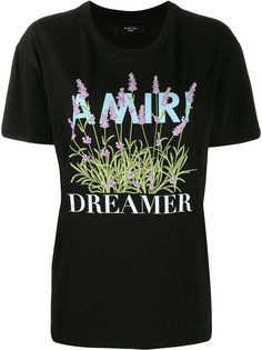 Amiri футболка с логотипом и цветочным принтом