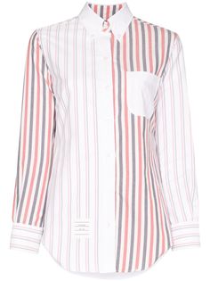 Thom Browne полосатая рубашка в технике пэчворк
