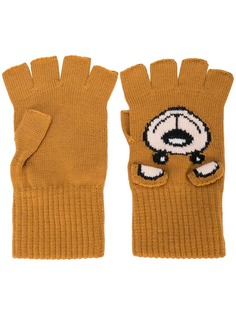 Moschino перчатки-митенки Teddy Bear