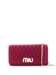 Miu Miu стеганый клатч с кристаллами