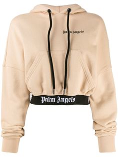 Palm Angels укороченное худи с логотипом