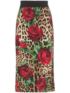 Dolce & Gabbana эластичная юбка-карандаш с принтом