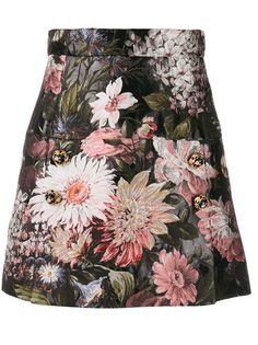 Dolce & Gabbana парчовая юбка мини с цветочным принтом