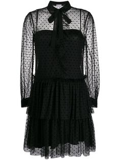 Red Valentino платье с прозрачным верхом