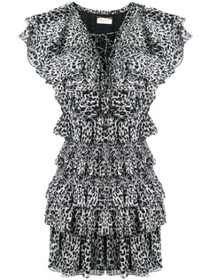 Saint Laurent платье мини с оборками