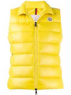 Moncler дутый жилет с нашивкой-логотипом