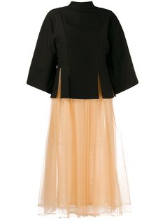 Comme Des Garçons Noir Kei Ninomiya платье с контрастной вставкой из тюля