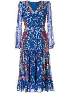 Saloni платье Devon с цветочным принтом