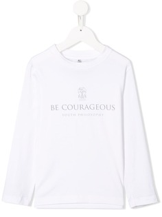 Brunello Cucinelli топ с принтом Be Courageous