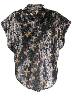 Isabel Marant блузка с принтом и эффектом металлик