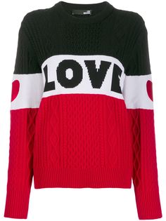 Love Moschino свитер Love фактурной вязки в стиле колор-блок