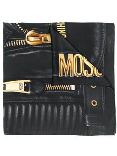 Moschino платок с логотипом и принтом