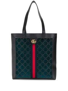 Gucci бархатная сумка-тоут с логотипом GG