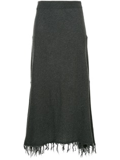 Jil Sander юбка с драпировкой и бахромой