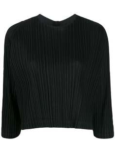 Pleats Please Issey Miyake топ с высоким воротником и драпировкой